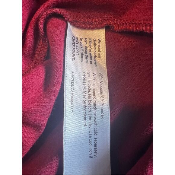 Eileen fisher red vneck jersey stretch knit 3/4 sleeve tunic dress size xs(0-2) - Picture 8 of 8